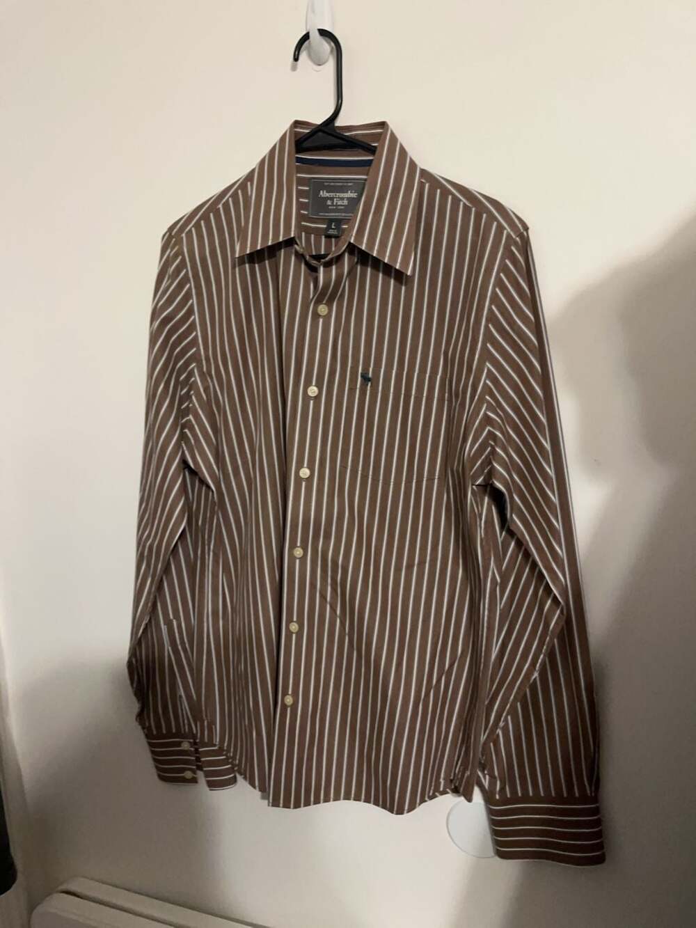 Abercrombie & Fitch Muscle Fit Striped Button Down Shirt Size L